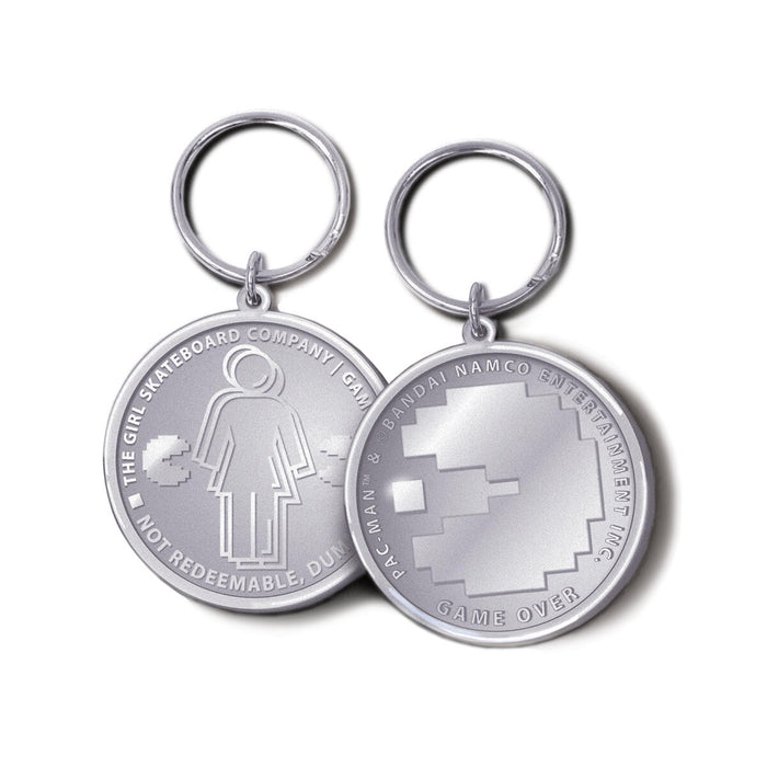 PAC MAN X GIRL GAME TOKEN KEYCHAIN